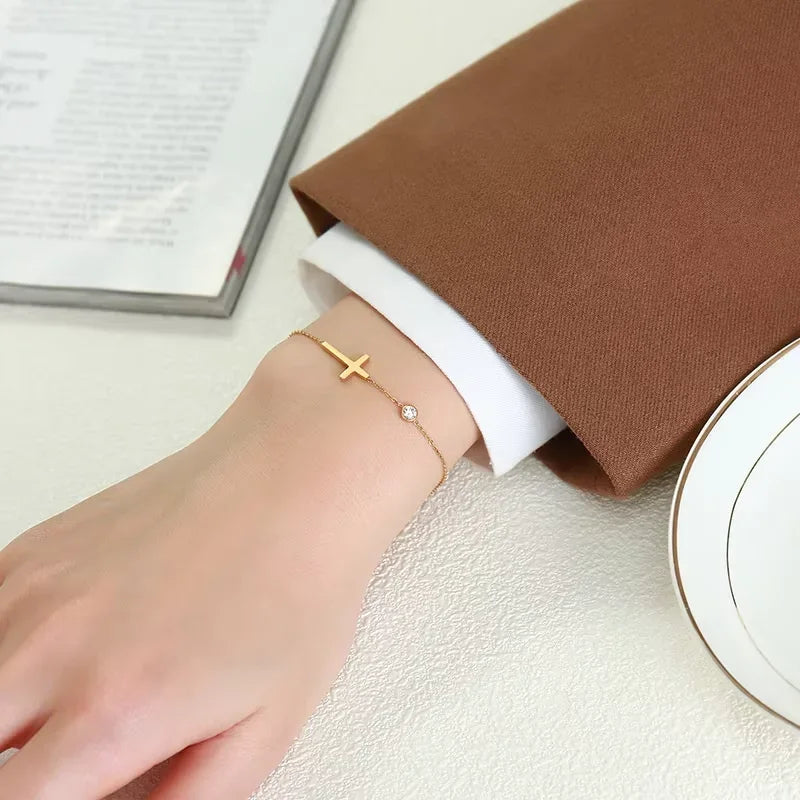 Bracelet Croix Zirconium